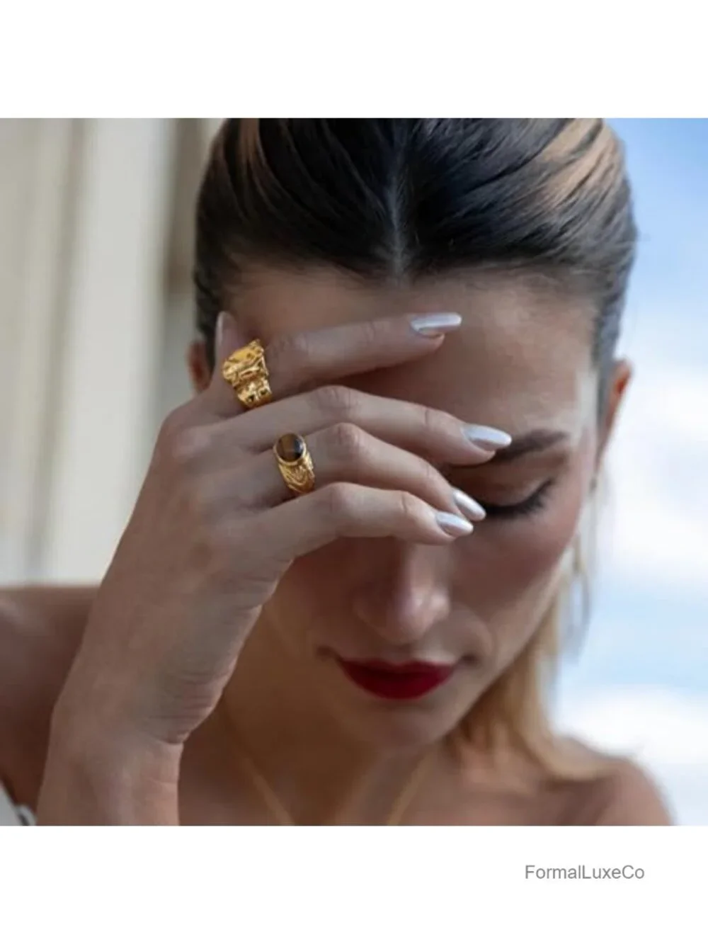 18k Gold Plated Adjustable Circle Ring CZ Stacking Knuckle Rings